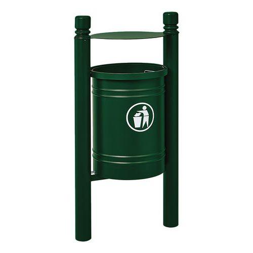 Poubelle Saintonge 40 L avec seau pommeau City - zinc vert 6005 thumbnail image 1