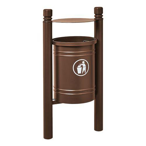 Poubelle Saintonge 40 L avec seau pommeau City - zinc marron 8017 thumbnail image 1