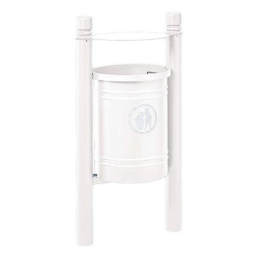 Poubelle Saintonge 40 L avec seau pommeau City - zinc blanc 9010 thumbnail image 1