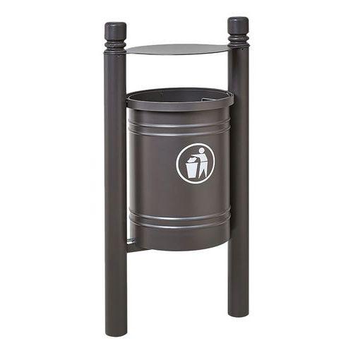 Poubelle Saintonge 40 L avec seau pommeau City - zinc gris Procity thumbnail image 1