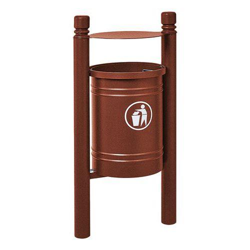 Poubelle Saintonge 40 L avec seau pommeau City - zinc aspect corten thumbnail image 1