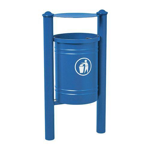 Poubelle Saintonge 40 L avec seau pommeau Agora - zinc bleu 5010 thumbnail image 1