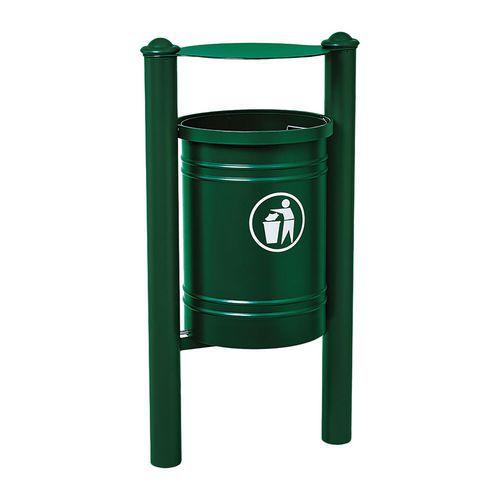 Poubelle Saintonge 40 L avec seau pommeau Agora - zinc vert 6005 thumbnail image 1