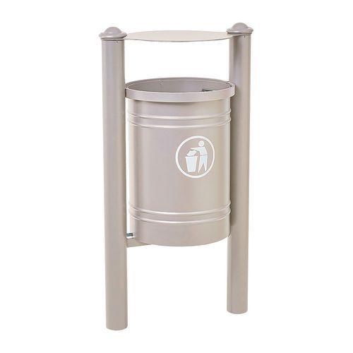 Poubelle Saintonge 40 L avec seau pommeau Agora - zinc gris 7044 thumbnail image 1