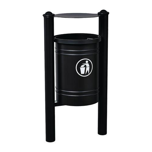 Poubelle Saintonge 40 L avec seau pommeau Agora - zinc noir 9005 thumbnail image 1