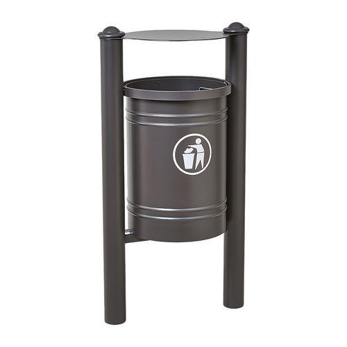 Poubelle Saintonge 40 L avec seau pommeau Agora - zinc gris Procity thumbnail image 1