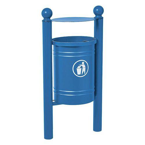 Poubelle Saintonge 40 L avec seau pommeau Boule - zinc bleu 5010 thumbnail image 1