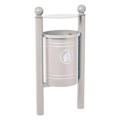 Poubelle Saintonge 40 L avec seau pommeau Boule - zinc gris 7044 thumbnail image 1