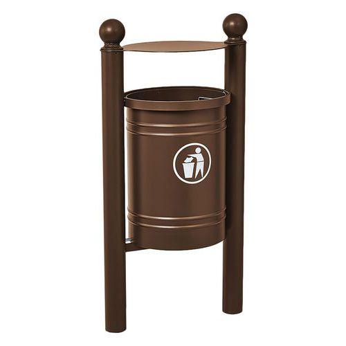 Poubelle Saintonge 40 L avec seau pommeau Boule - zinc marron 8017 thumbnail image 1
