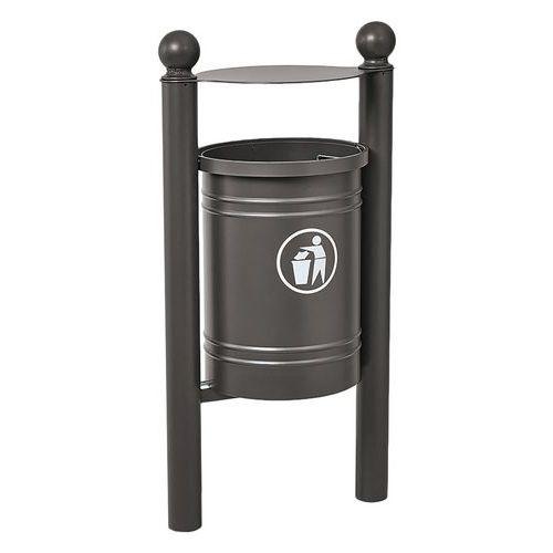 Poubelle Saintonge 40 L avec seau pommeau Boule - zinc gris Procity thumbnail image 1