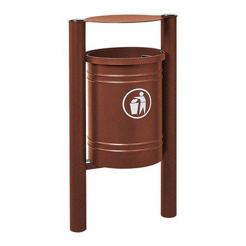 Illustration de : Poubelle Saintonge 40 L avec seau pommeau inox brossé - Procity