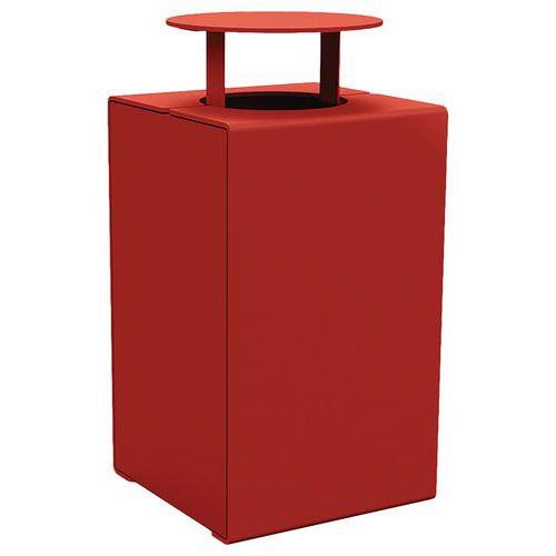 Illustration de : Poubelle Kub 120 L acier avec couvercle - Procity