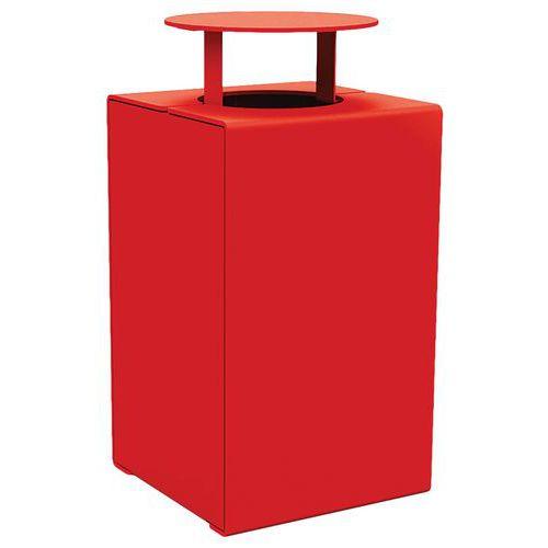 Poubelle Kub 120 L acier avec couvercle - rouge 3020 thumbnail image 1
