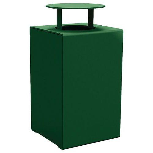 Poubelle Kub 120 L acier avec couvercle - vert 6005 thumbnail image 1