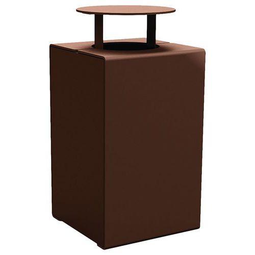 Poubelle Kub 120 L acier avec couvercle - marron 8017 thumbnail image 1