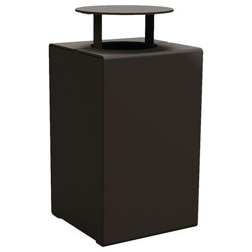 Poubelle Kub 120 L acier avec couvercle - noir 9005 thumbnail image 1