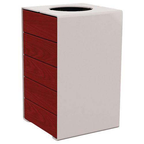 Poubelle Kub 120 L acier/bois - gris 7044/acajou thumbnail image 1