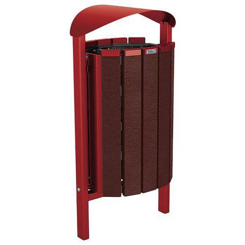 Poubelle Silaos 50L acier/plastique recyclé scellmnt marron/rouge 3004 thumbnail image 1