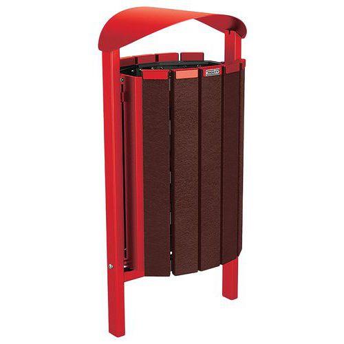 Poubelle Silaos 50L acier/plastique recyclé scellmnt marron/rouge 3020 thumbnail image 1