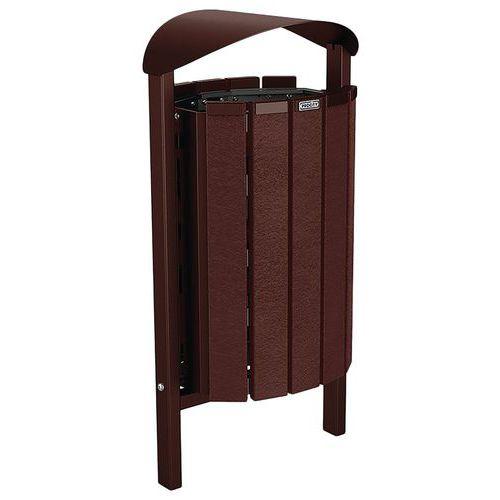 Poubelle Silaos 50L acier/plastique recyclé scellmt marron/marron 8017 thumbnail image 1