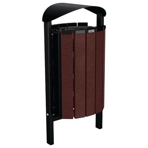 Poubelle Silaos 50L acier/plastique recyclé scelmnlt marron/noir 9005 thumbnail image 1