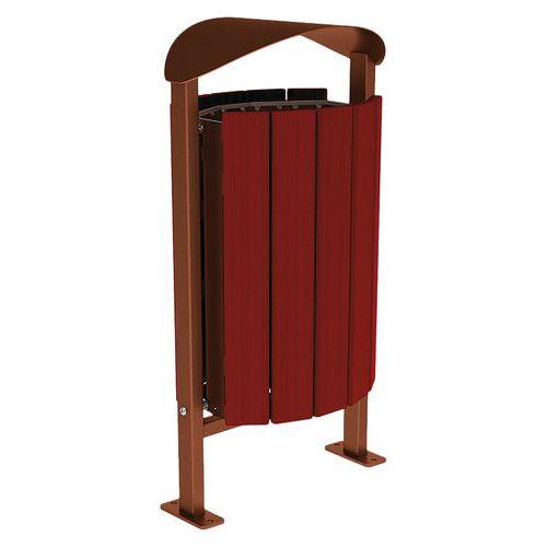 Illustration de : Poubelle Silaos 50 L acier/bois - Procity