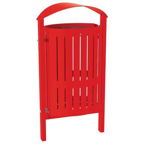 Poubelle Silaos 50 L acier - scellement direct - rouge 3020 thumbnail image 1