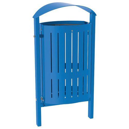 Poubelle Silaos 50 L acier - scellement direct - bleu 5010 thumbnail image 1