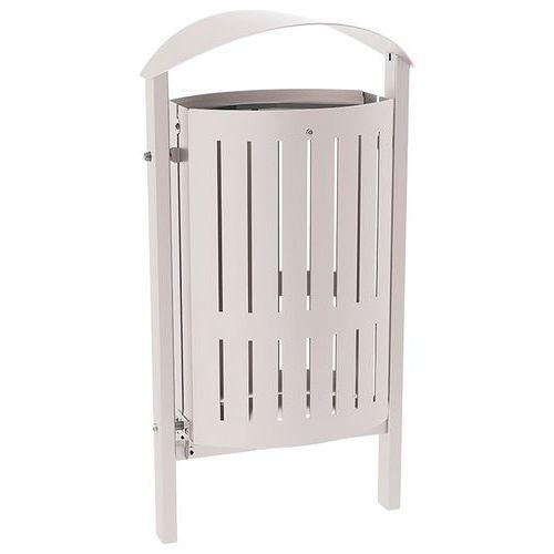 Poubelle Silaos 50 L acier - scellement direct - gris 7044 thumbnail image 1