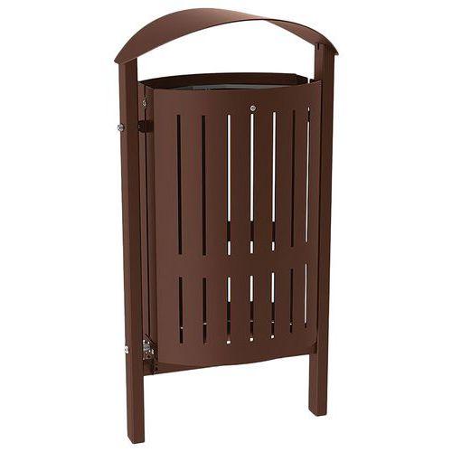 Poubelle Silaos 50 L acier - scellement direct - marron 8017 thumbnail image 1