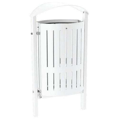 Poubelle Silaos 50 L acier - scellement direct - blanc 9010 thumbnail image 1