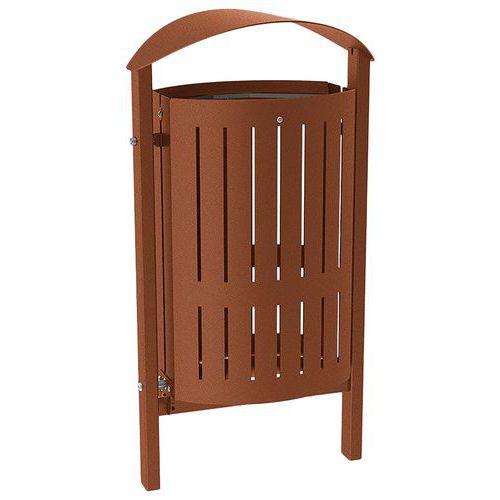 Poubelle Silaos 50 L acier - scellement direct - aspect corten thumbnail image 1