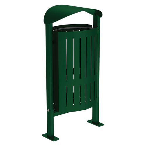 Poubelle Silaos 50 L acier - platines - vert 6005 thumbnail image 1