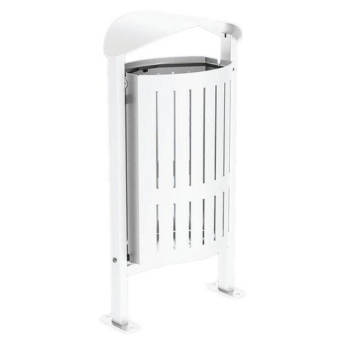 Poubelle Silaos 50 L acier - platines - blanc 9010 thumbnail image 1