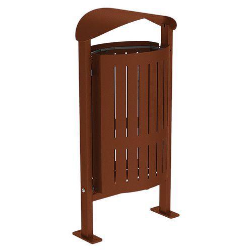 Poubelle Silaos 50 L acier - platines - aspect corten thumbnail image 1