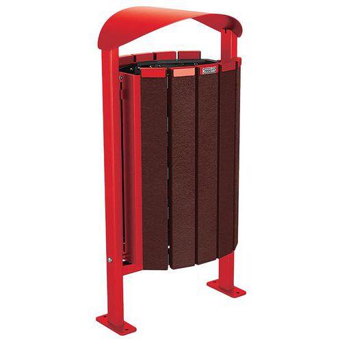 Poubelle Silaos 50L acier/plastique recyclé platines marron/rouge 3020 thumbnail image 1