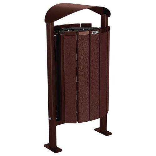 Poubelle Silaos 50L acier/plastiq recyclé platines marron/marron 8017 thumbnail image 1