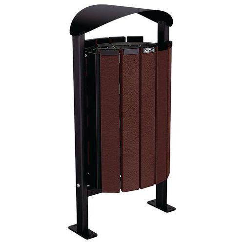 Poubelle Silaos 50L acier/plastique recyclé platines marron/noir 9005 thumbnail image 1