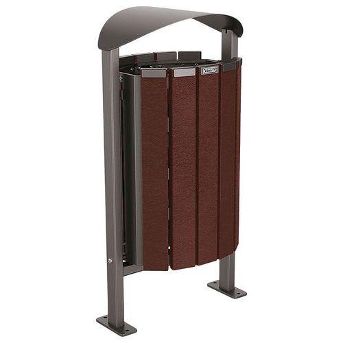 Poubelle Silaos 50L acier/plastiq recyclé platines marron/gris Procity thumbnail image 1