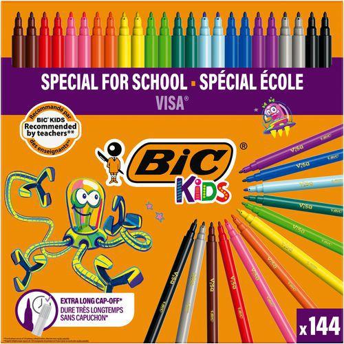 Illustration de : Classpack 144 feutres visa fins 880 - Bic