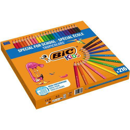 Illustration de : Classpack 216 crayons 17,5 cm Tropicolors - Bic