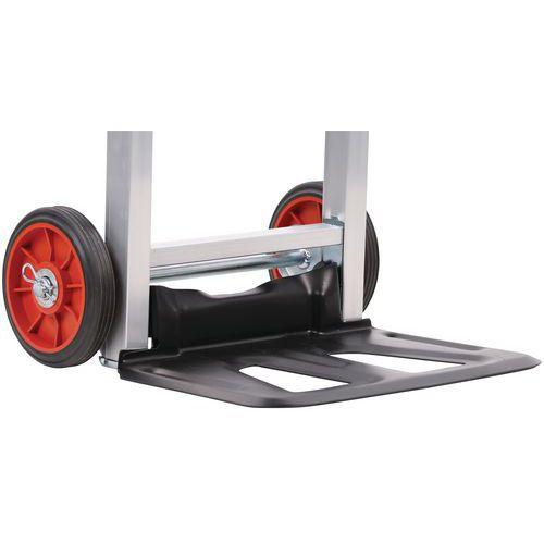 Illustration de : Diable aluminium - Roues caoutchouc - Force 90 kg - Manutan Expert