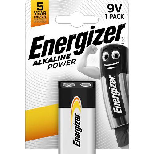 Illustration de : Pile carrée alcaline 9 volts - Energizer