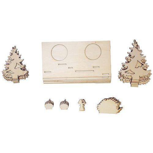 Set de 5 photophores en bois, 17x10,2 - thème automne thumbnail image 1