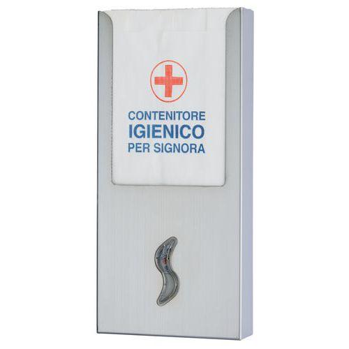 Illustration de : Distributeur de sachets en papier pour protection inox brossé