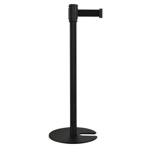 Poteau noir sangle noir 2m base emboîtable noir thumbnail image 1