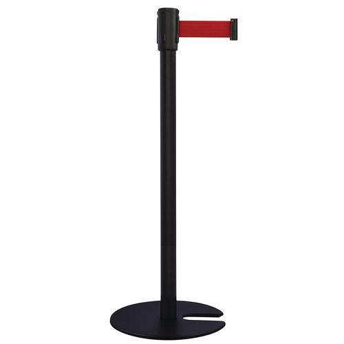 Poteau noir sangle noir 2m base emboîtable noir thumbnail image 1