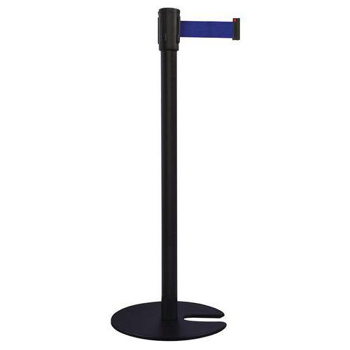 Poteau noir sangle bleu 2m base emboîtable noir thumbnail image 1