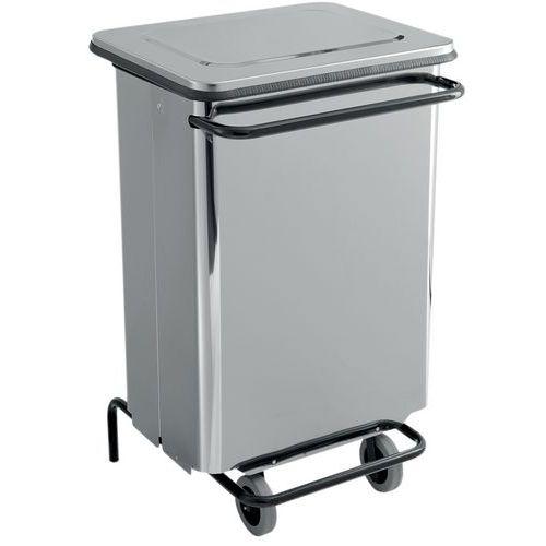 Conteneur mobile à pédale front. Amovible Inox brossé 70L thumbnail image 1