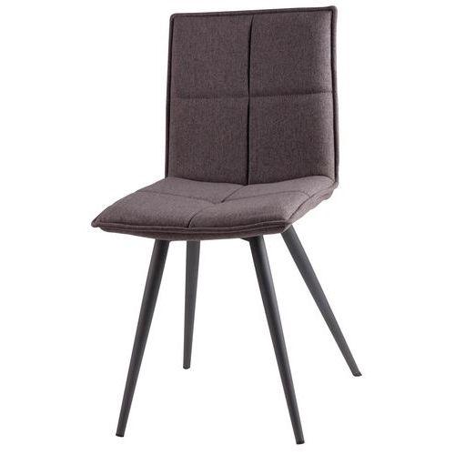 Lot de 4 chaises Zoé pied métal Anthracite tissu Gris thumbnail image 1